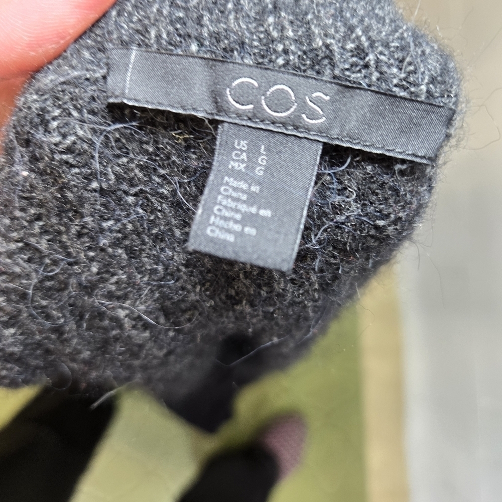 COS alpaca wool charcoal long cardigan duster sweater - Picture 6 of 12